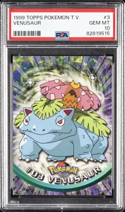 1999 TOPPS POKEMON TV #3 VENUSAUR PSA 10 - Image 1