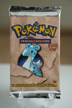 Pokemon TCG 1999 1st Edition Fossil Booster Pack Lapras Art WOTC Sealed Vintage - Image 1