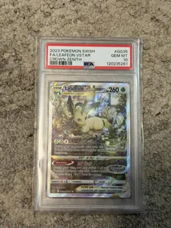 Pokemon TCG Leafeon VSTAR Crown Zenith: Galarian Gallery GG35/GG70 PSA 10 - Image 1