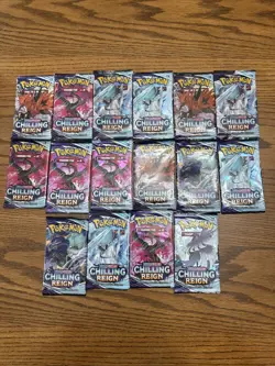 Pokemon TCG Chilling Reign Booster Packs, Sealed, Sword & Shield Lot Of 16 - Image 1