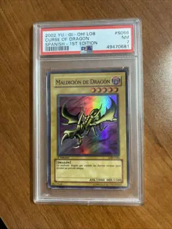 CURSE OF DRAGON PSA 7 2002 YU-GI-OH! LEGEND BLUE EYES 1ST EDITION #066 NM 030 - Image 1