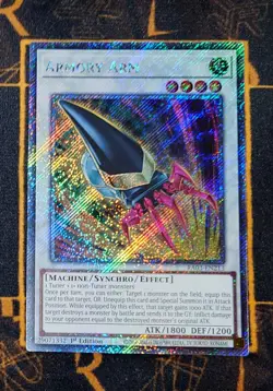 YUGIOH Armory Arm (RA03-EN213) Platinum Secret Rare 1st Edition Near Mint - Image 1