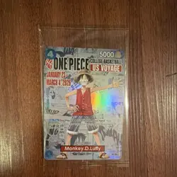 Bandai One Piece CCG Monkey.D.Luffy US Voyage Promo Full Art Holo #91000 - Image 1