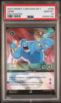 2023 DISNEY LORCANA EN 1-THE FIRST CHAPTER ENCHANTED GENIE - ON THE JOB PSA 10 - Image 1