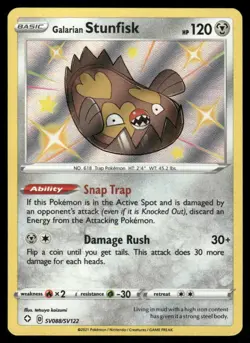 Pokemon Cards Galarian Stunfisk SV088/SV122 Shining Fates Shiny Vault NM - Image 1