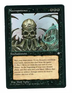 NECROPOTENCE (LP) Ice Age MTG Magic the Gathering Black Enchanment Card - Image 1