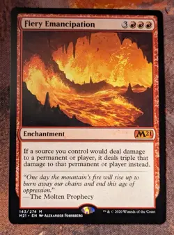 MTG Fiery Emancipation Mythic Rare #143 - M21 - LP - Image 1