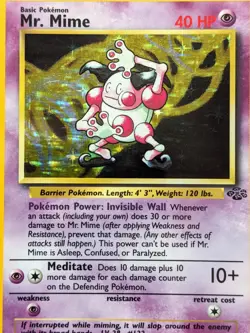 Mr. Mime 1999 Jungle 6/64 Holo Pokemon Card | Excellent Condition | Protected - Image 3