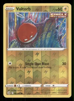 Voltorb SWSH08: Fusion Strike #087/264 Common Reverse Holo Pokemon LP - Image 1