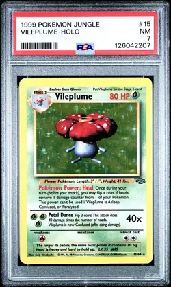 VILEPLUME 1999 Pokemon Jungle Holo #15 - PSA 7 - Image 1