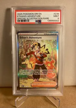 2025 Pokemon Destined Rivals ETHAN’S ADVENTURE 236/182 SIR PSA 9 Mint - Image 1