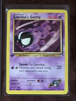 Pokemon 1st Edition Pokemon Sabrina's Gastly Vintage Gym Heroes 93/132 NM - Image 1