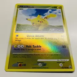 Pokemon 2008 Pikachu 70/100 Majestic Dawn Reverse Holo Platinum Stamp Near Mint - Image 2