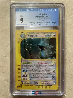 Pokemon ~ Aquapolis ~ Kingdra 148/147 ~ Crystal Holo Secret Rare ~ CGC 9 ~ Mint - Image 1