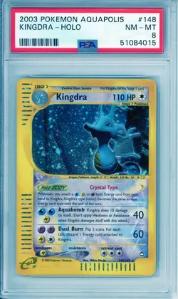2003 Pokemon KINGDRA Aquapolis CRYSTAL PSA 8 MINT HOLO Rare 148 - Image 1