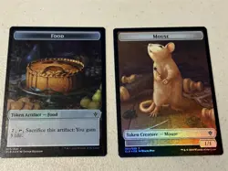 2 x mtg foil token Mouse // Food, 004/015, Throne of Eldraine, unplayed - Image 2