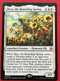 Beza, the Bounding Spring Bloomburrow MTG MINOR MISCUT MISPRINT OFF CENTER - Image 1