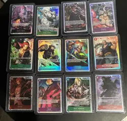 One Piece LOT 12 Cards ALL SR and ALL IN TOP LOADERS - Image 1