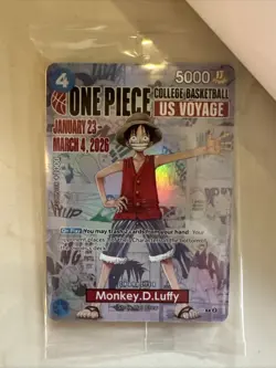 One Piece Monkey D. Luffy US Voyage College Basketball Promo (sealed) NO RESERVE - Image 2