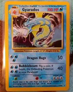 POKEMON TCG HOLO GYARADOS RARE CARD 6/102 1999 WOTC UNGRADED EXCELLENT CONDITION - Image 1
