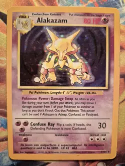 Alakazam Holo Rare Pokemon Card, Base Set, 1/102 - Image 1