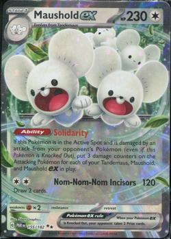 Maushold EX 155/182 Paradox Rift Holo Double Rare Card - SEALED Pokemon TCG - Image 1