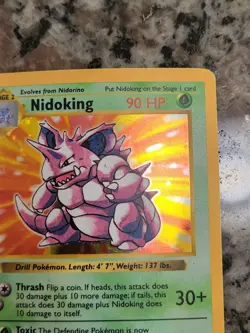Pokemon Nidoking TCG Base Set Holo Shadowless Rare Card 11/102 - Image 3