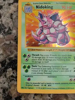 Pokemon Nidoking TCG Base Set Holo Shadowless Rare Card 11/102 - Image 4