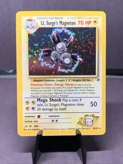 Pokemon TCG Lt. Surge's Magneton 8/132 Gym Heroes Unlimited Holo Rare NM WOTC - Image 1