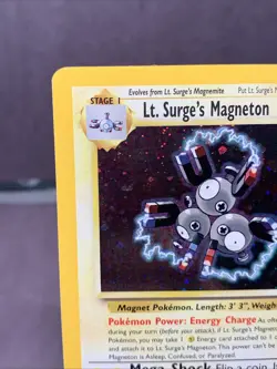 Pokemon TCG Lt. Surge's Magneton 8/132 Gym Heroes Unlimited Holo Rare NM WOTC - Image 2