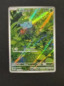 Pokemon Bulbasaur 166/165 SV: Scarlet & Violet 151 Illustration Rare Near Mint - Image 1