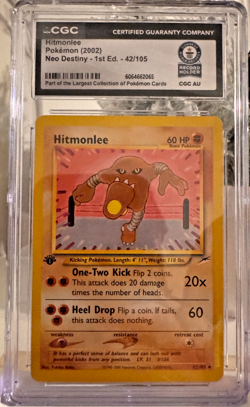 Hitmonlee 42/105 1st Edition Uncommon Neo Destiny CGC Gray Brothers GWR Pokemon - Image 1