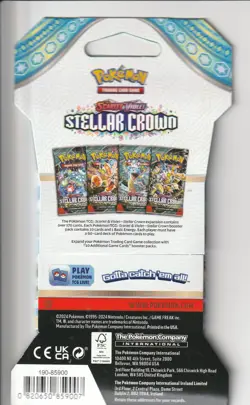 Pokemon TCG Stellar Crown 2024 Booster Pack NEW SEALED 27714 - Image 2