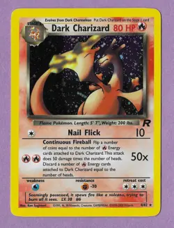 Dark Charizard ⭐ 4/82 Holo Rare Team Rocket 2000 Pokemon LP - Image 1