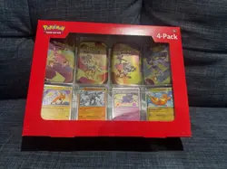 Pokemon Scarlet & Violet-151 Mini Tin 4-Pack Box Raichu Machamp Gengar Dragonite - Image 1