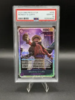 Monkey.D.Luffy (ST26-005) - PURPLE/BLACK SR Onepiece TCG Beer Luffy PSA 10 - Image 1
