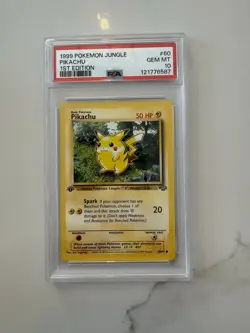 1999 Pokemon Pikachu Jungle Card 60/64 1st Edition PSA 10 - Image 1