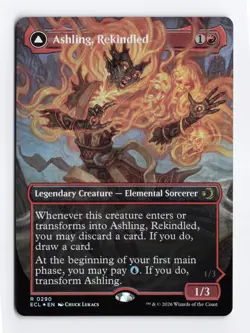 Ashling, Rekindled Borderless #290 Foil Rare Lorwyn Eclipsed MTG ECL PACK FRESH - Image 1