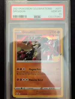 2021 Pokemon TCG Celebrations Groudon 017/025 PSA 10 - Image 1