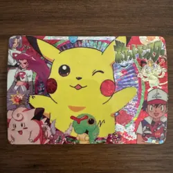 Pikachu Rocket Holo Pokemon Vintage Pocket Monsters Vending Prism Sticker 101 - Image 1