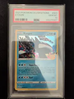 2021 Pokemon TCG Celebrations Kyogre 003/025 PSA 10 - Image 1