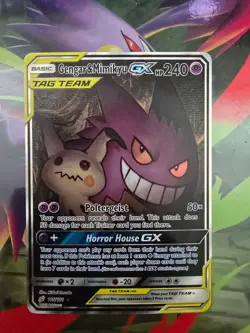 Pokemon S&M Team Up Gengar & Mimikyu GX 165/181 Alt Art Tag Team Ultra Rare - Image 1