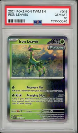 2024 Pokemon TWM EN Twilight Masquerade Iron Leaves Holo #019 PSA 10 - Image 1