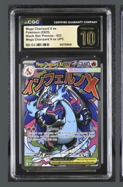 Mega Charizard X ex Pokemon 2025 Black Star Promo UPC 023 CGC PRISTINE 10 - Image 1
