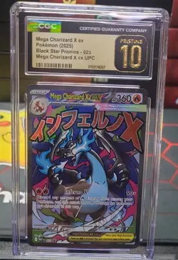 Mega Charizard X ex Pokemon 2025 Black Star Promo UPC 023 CGC PRISTINE 10 - Image 1