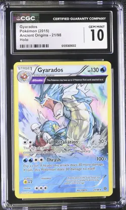 2015 Pokemon XY Ancient Origins Gyarados Holo 21/98 CGC 10 Gem Mint - Image 1