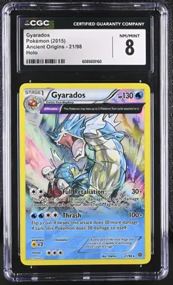 CGC 8 Gyarados 2015 Ancient Origins 21/98 Holo Pokemon Card - Image 1