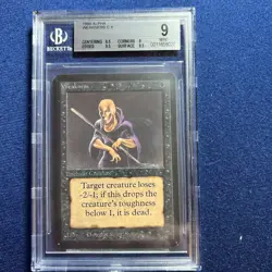 MTG Alpha Weakness C B BGS 9 MINT (9.5 edges and surface) 1993 - Image 1