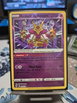 Pokemon TCG Radiant Alakazam Silver Tempest 059/195 Holo Radiant Rare - Image 1