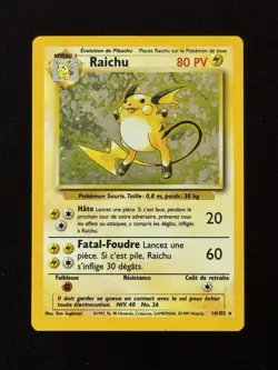 Carte Pokemon Raichu 14/102 Edition 2 Set de Base Wizards Francaise - Image 2